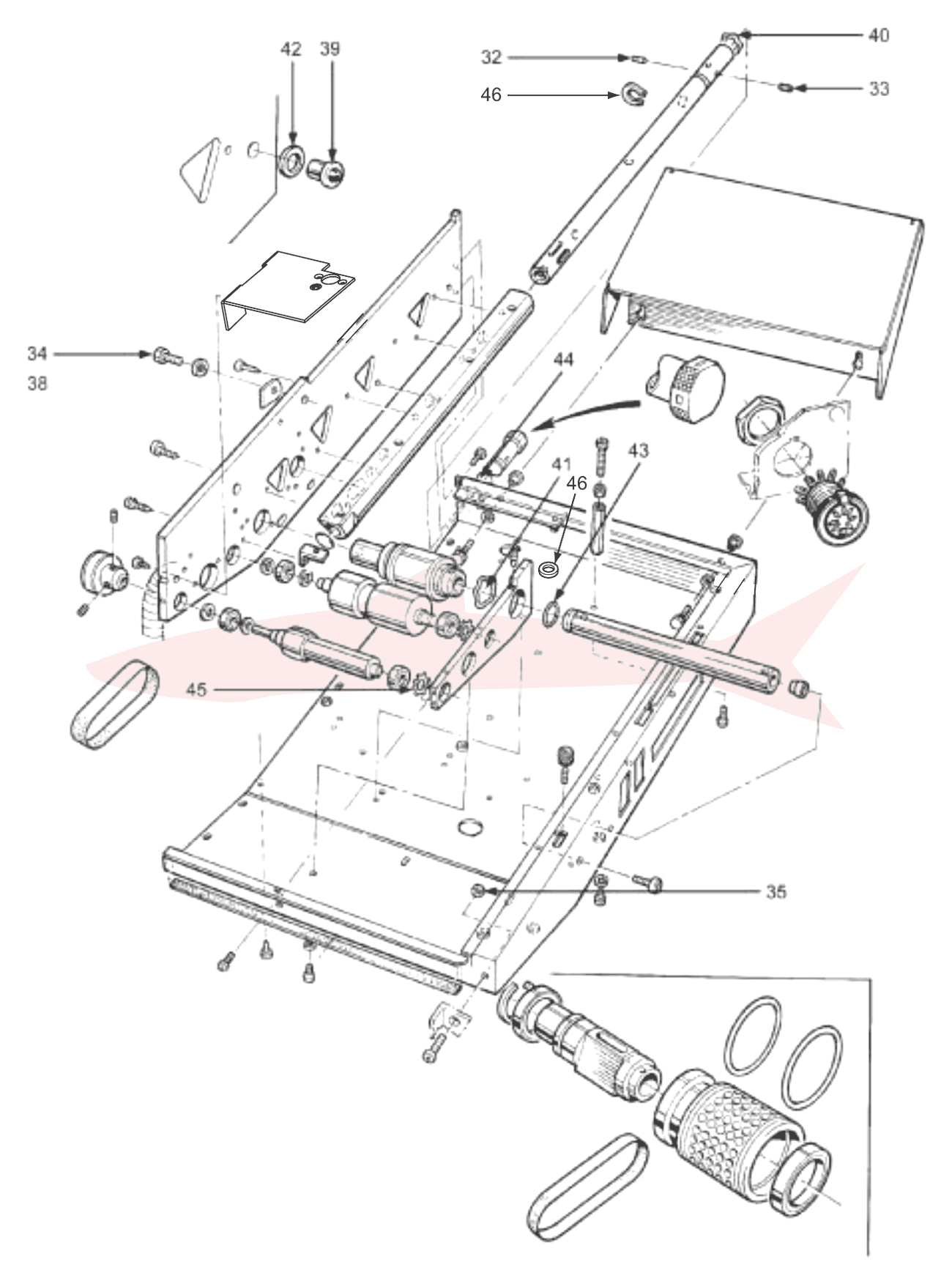 Morgana Documaster 7-03-04 Feed Bed Assembly — схема деталей, Вид 2