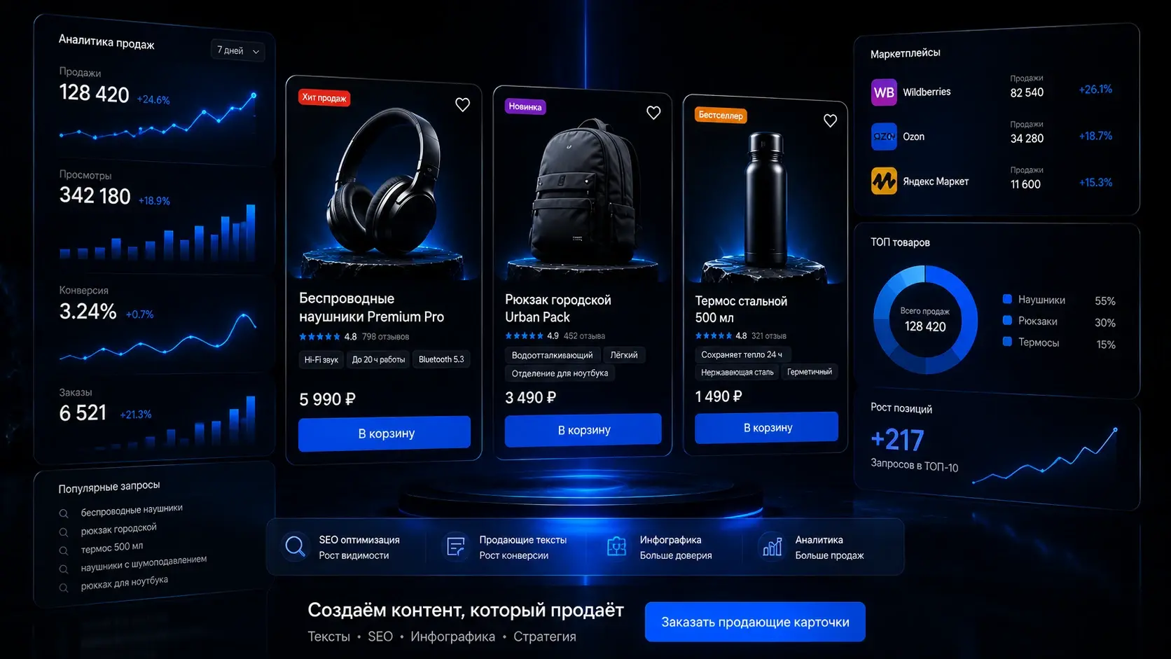 Современное оформление карточек товаров для маркетплейсов