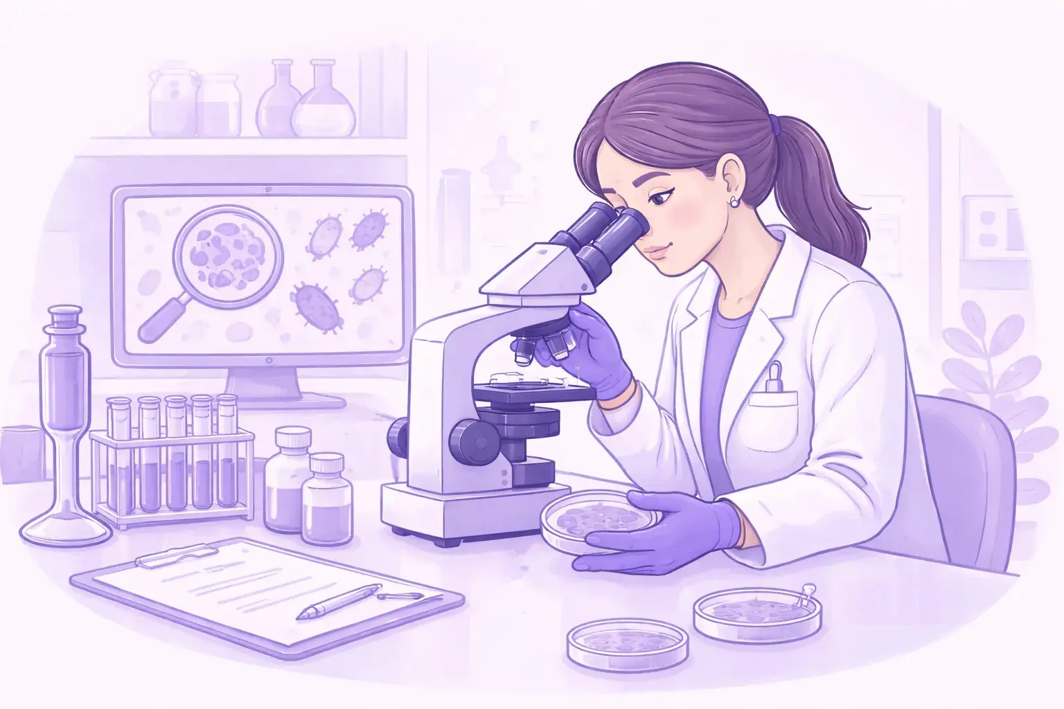 Микробиологическое исследование в лаборатории