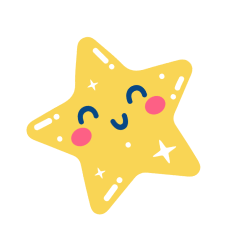Желтая улыбающаяся звездочка, иллюстрация