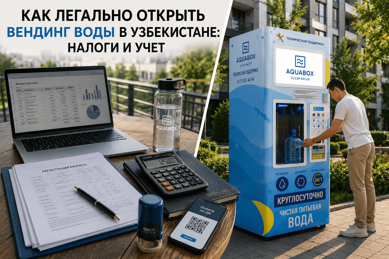 Как легально открыть вендинг воды в Узбекистане: налоги и учет