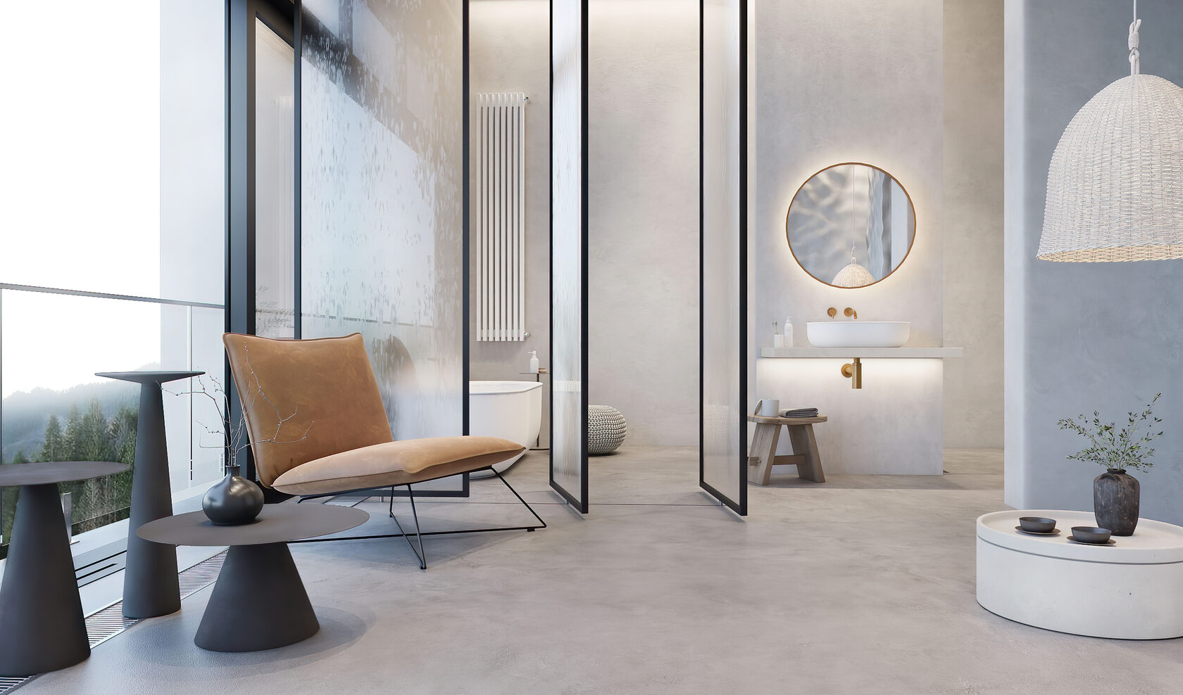 Вращающиеся перегородки, кресло от Jess design