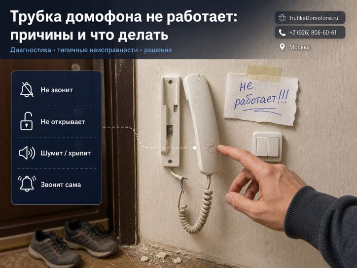 Трубка домофона не работает: причины диагностика и способы решения проблемы