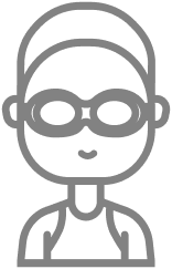 Иконка пловец в резиновой шапочке и очках, свг, svg