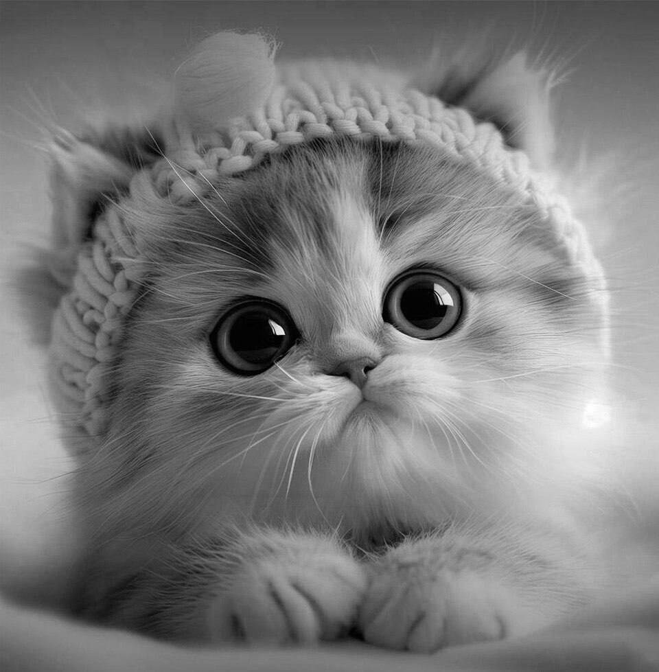 Котик простым карандашом