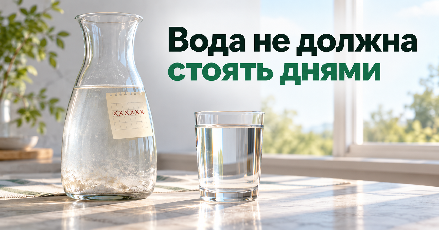 Контраст: вода, которая стоит днями, и свежая вода каждый день