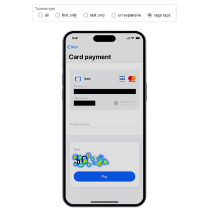 Enhanced usability of the app with UserX Heatmaps