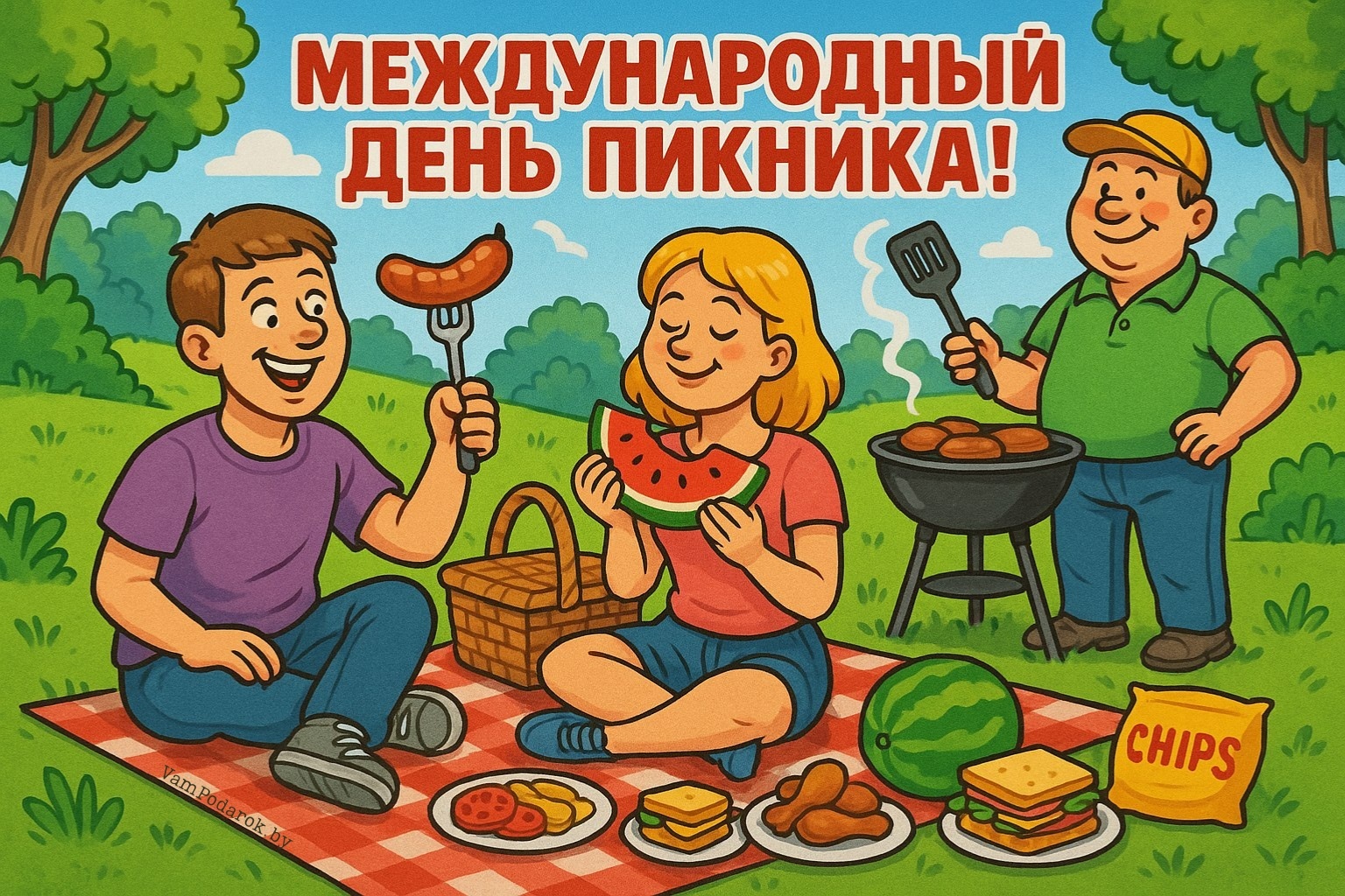 Международный день пикника – открытка
