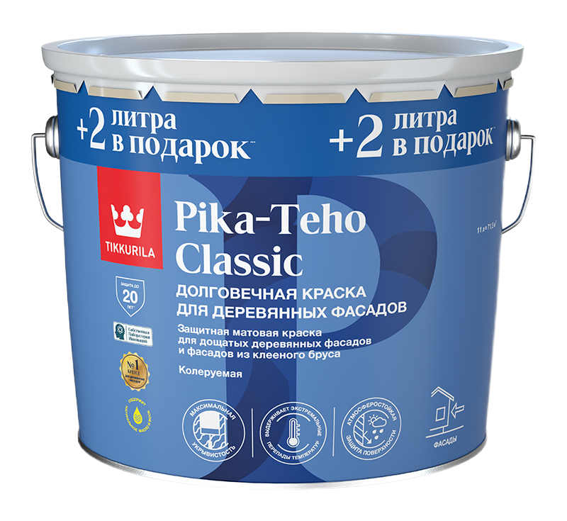 Банка Tikkurila Pika-Teho Classic 9 л с краской для деревянных фасадов