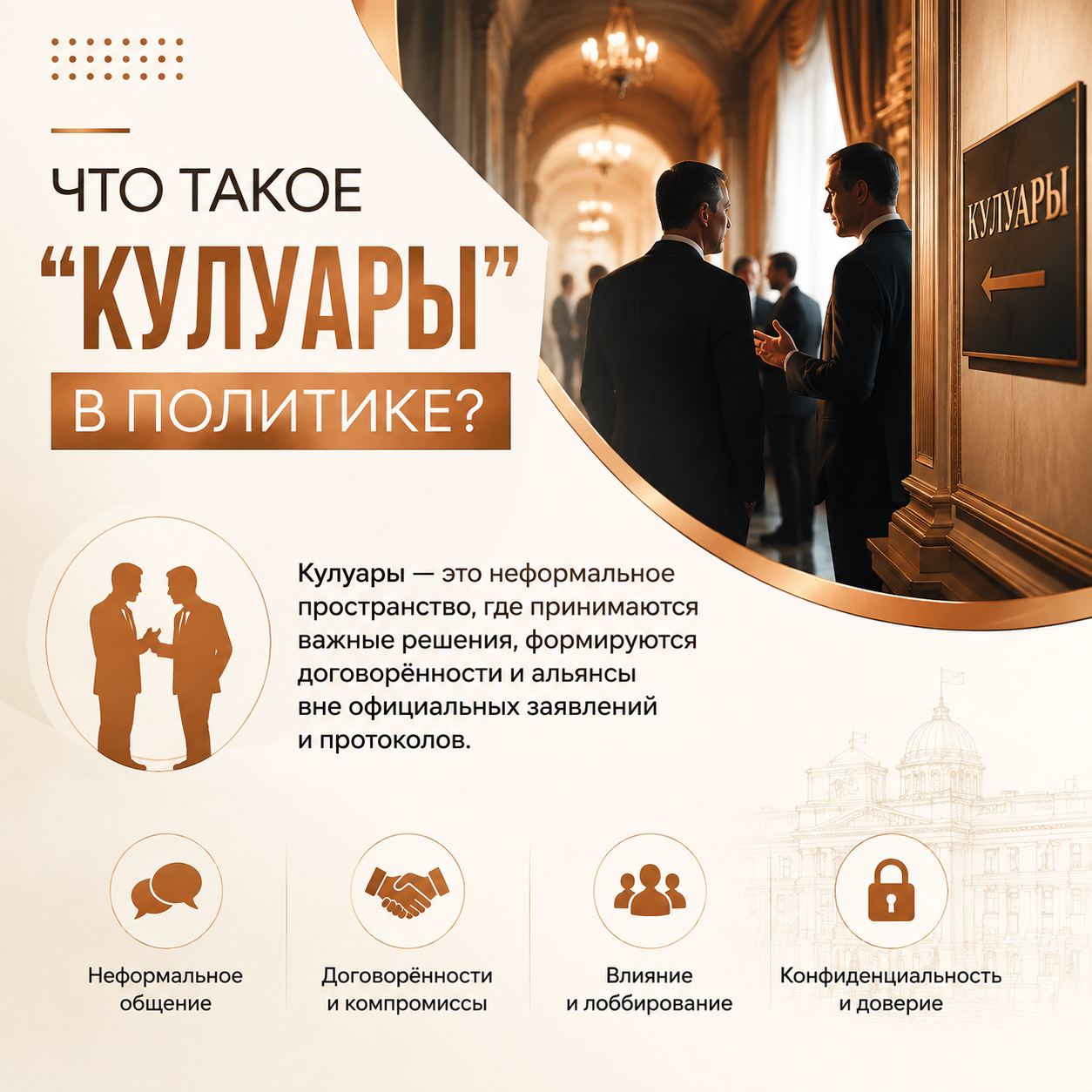 Кулуары: значение термина в политике и дипломатии