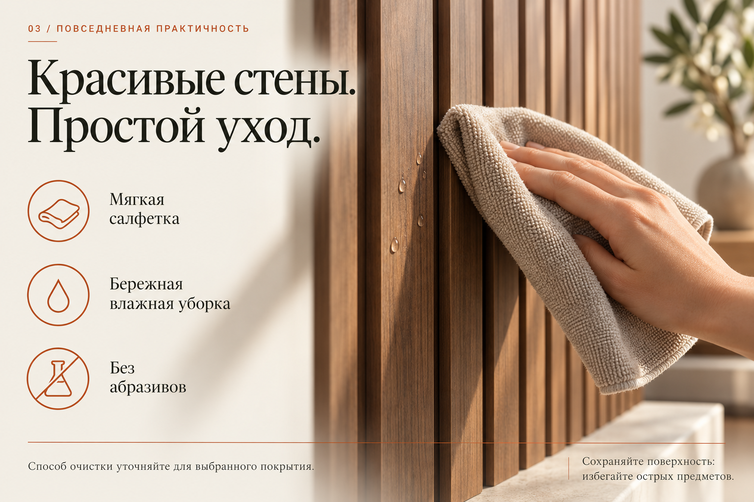 Красивые стены. Простой уход.
