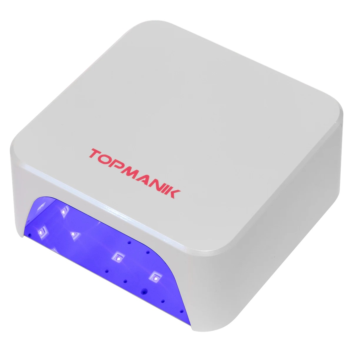 Лампа TOPMANIK QUBO 60W с включённой подсветкой, вид в три четверти
