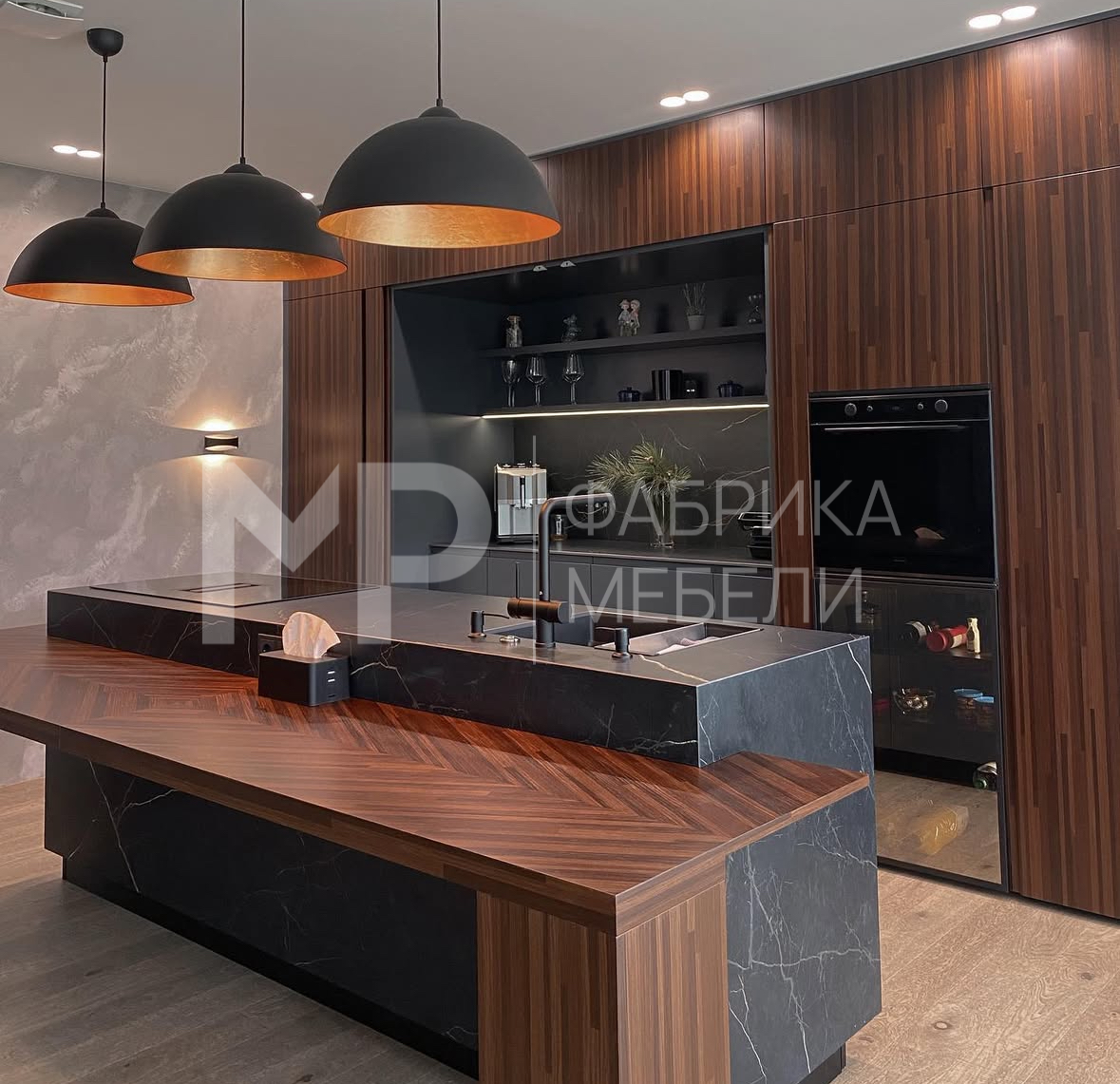 кухня в загородный дом в стиле лофт