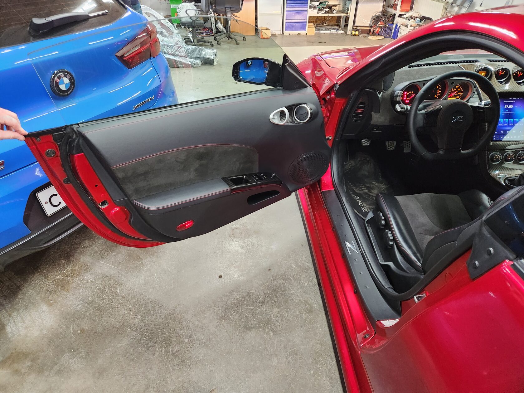 установка акустики динамиков колонок nissan 350z