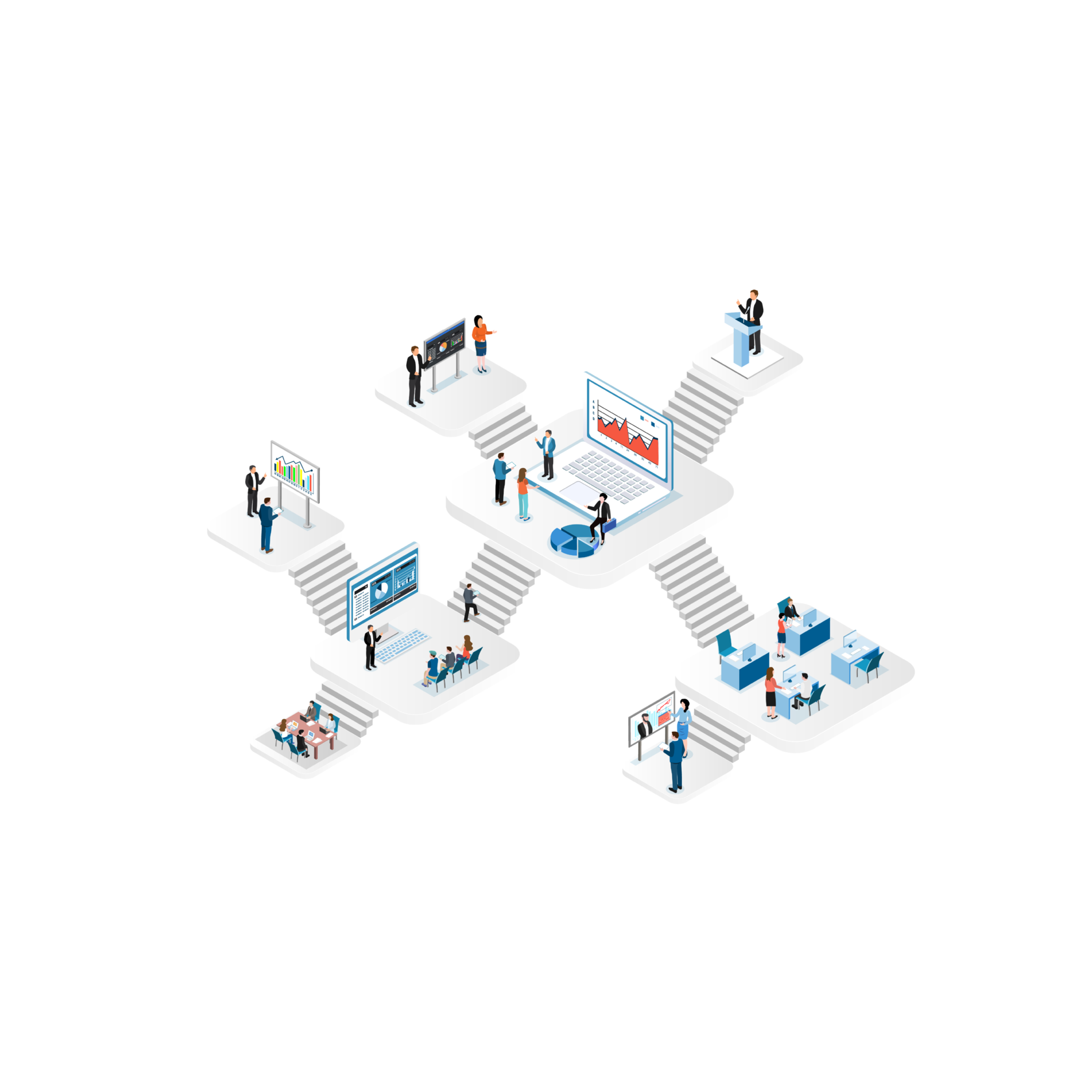 изометрическое изображение бизнеса