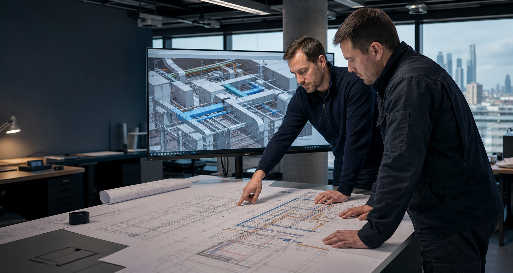 Инженеры согласовывают BIM-модель и чертежи инженерных систем здания