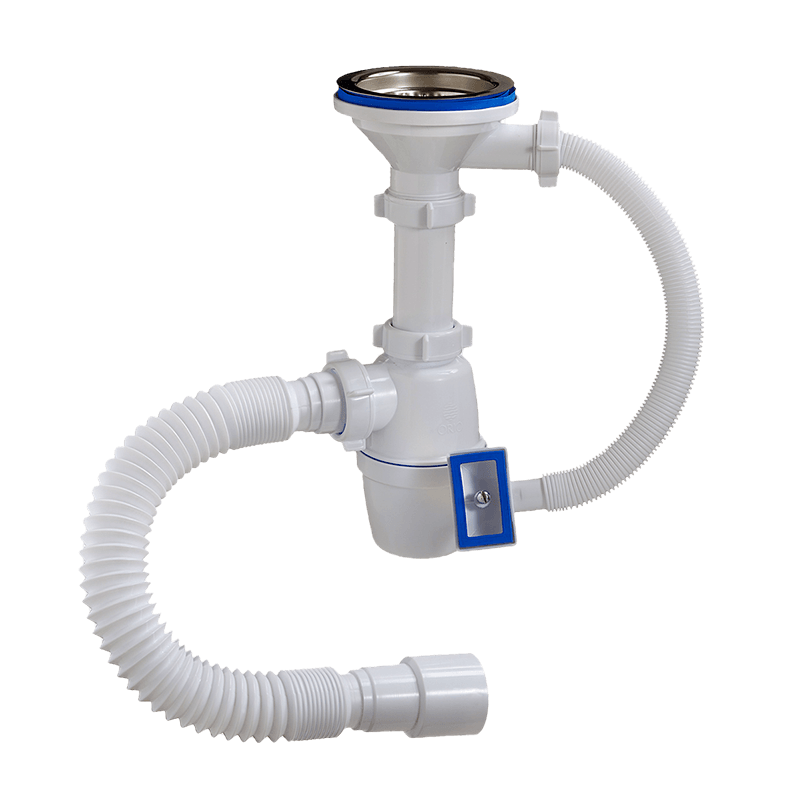 А-40079 Сифон бутылочный 3 1/2\"х40 мм, с переливом и гибкой трубой 40 ...