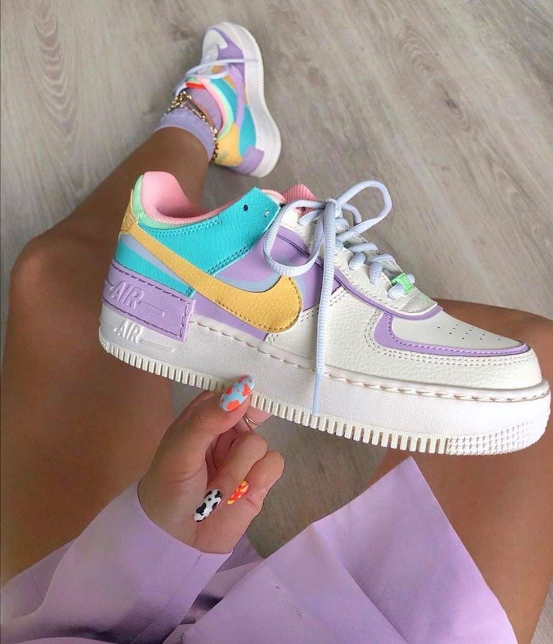 nike af1 shadow air force 1 pale ivory gold purple wmns
