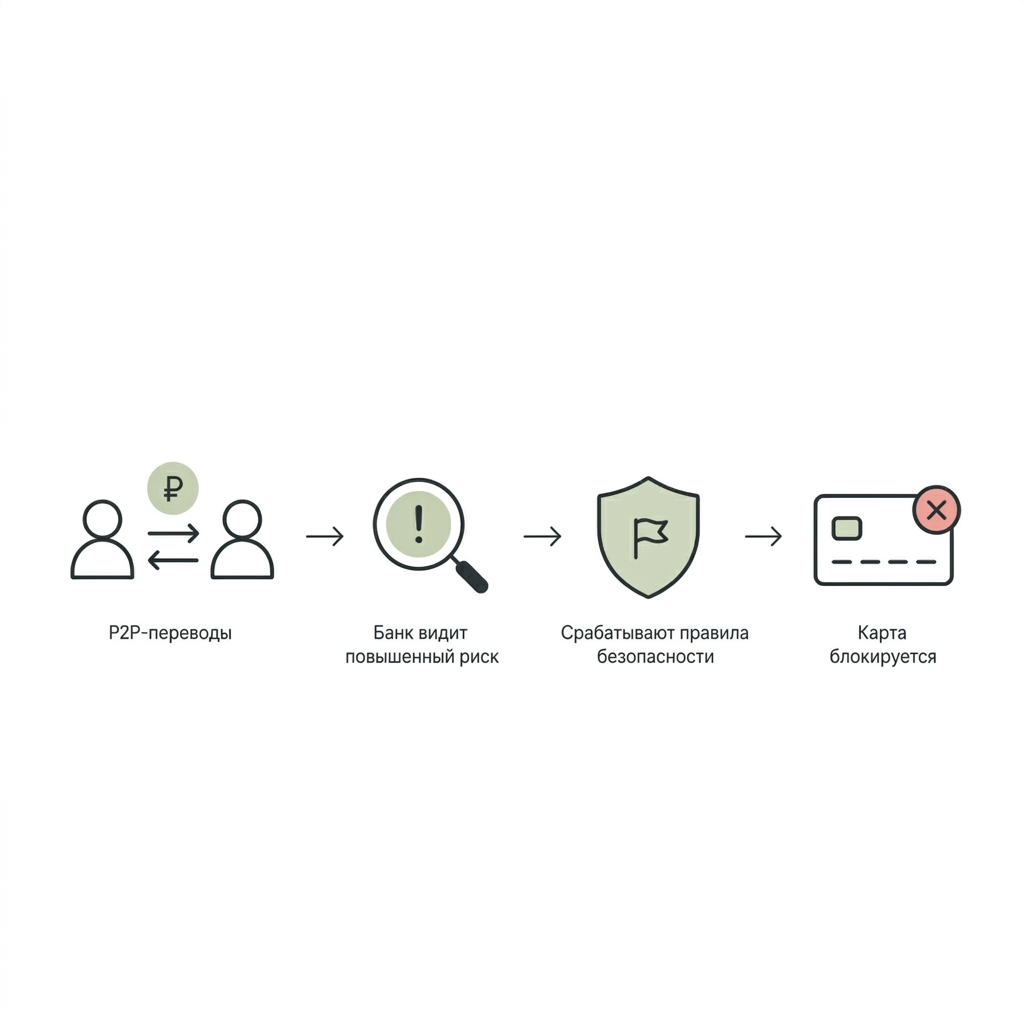 Блокировка карты после P2P