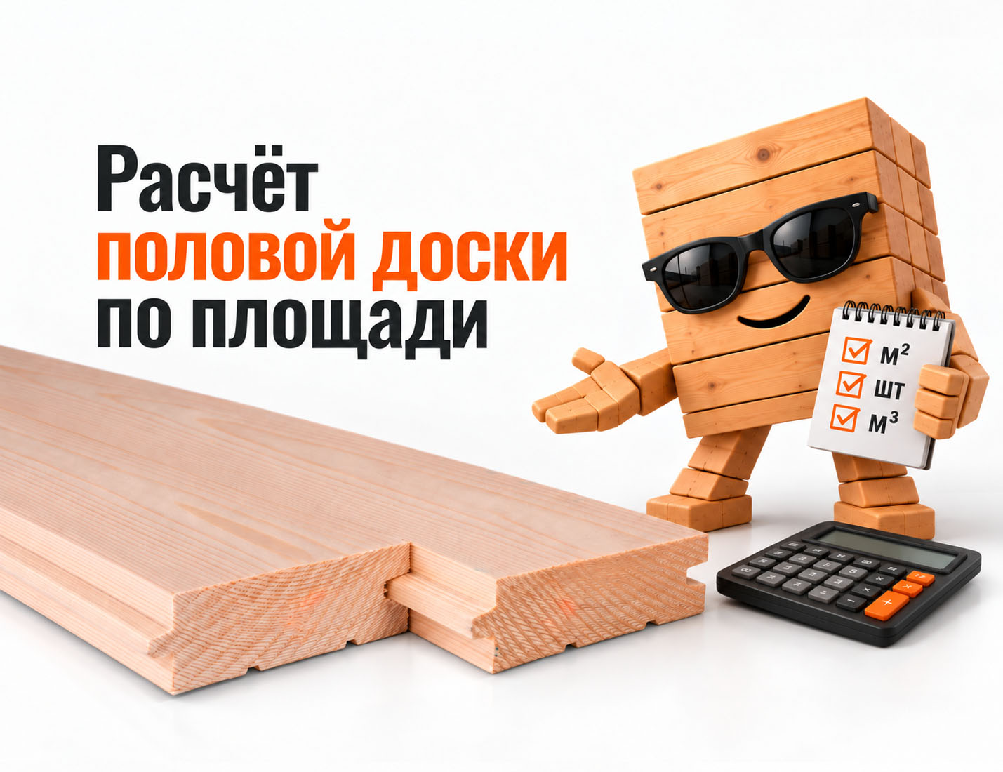 Расчёт половой доски по площади: количество штук и объём в м³