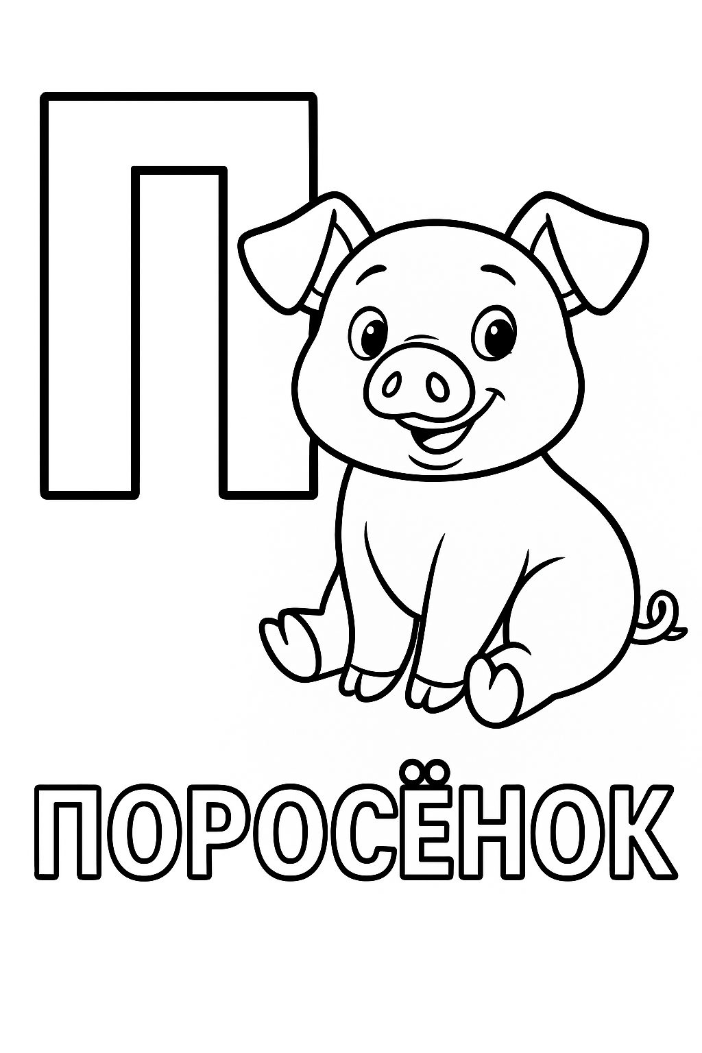 Раскраска буква «П» — скачать и распечатать бесплатно для детей