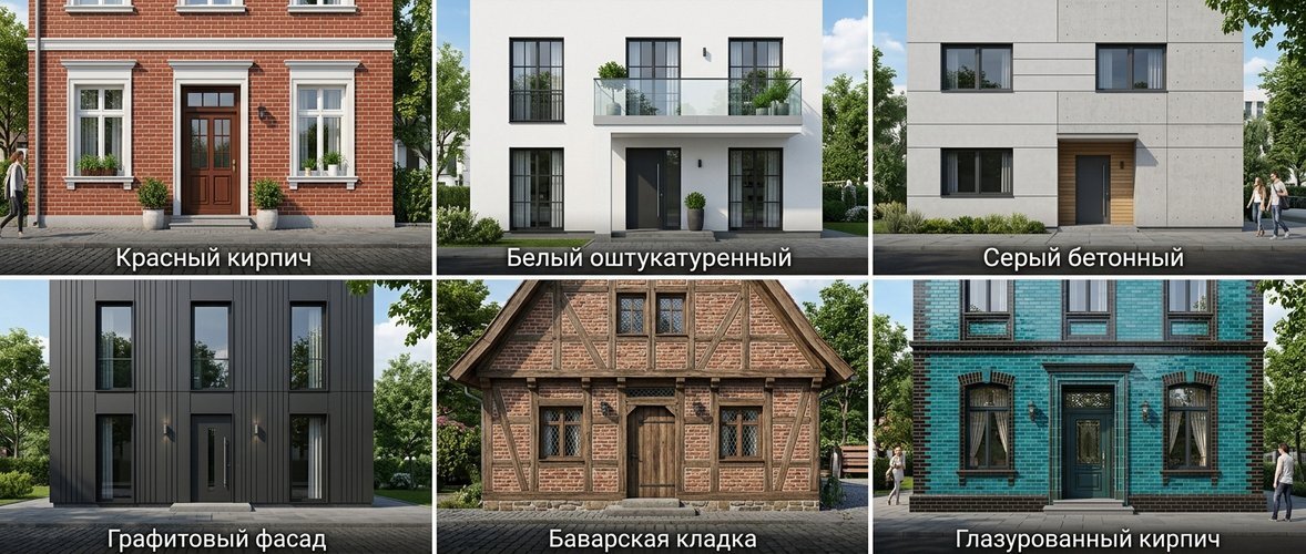 тренды облицовочного кирпича по цвету и типу кладки