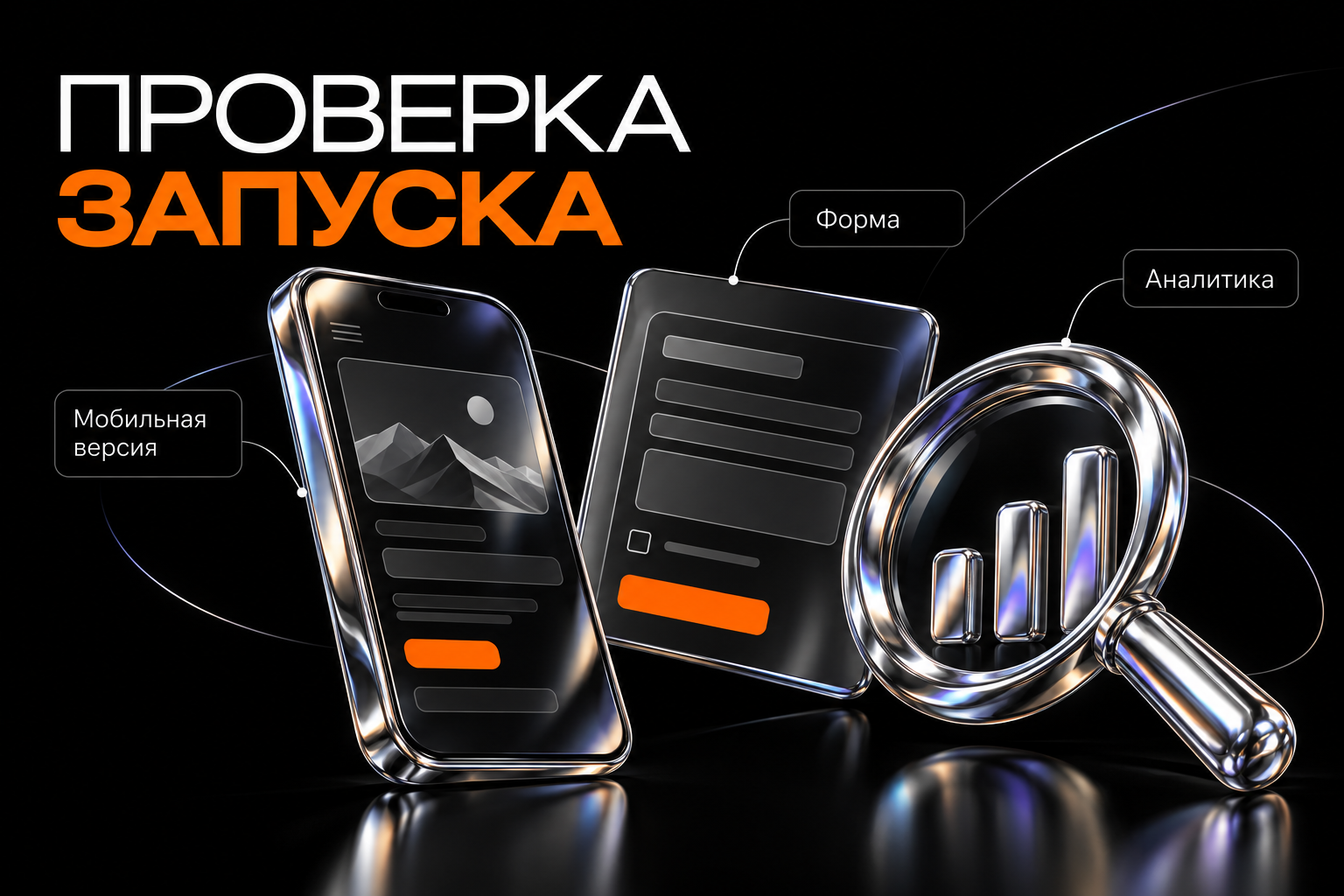 Проверка мобильной версии, формы и аналитики перед запуском лендинга.