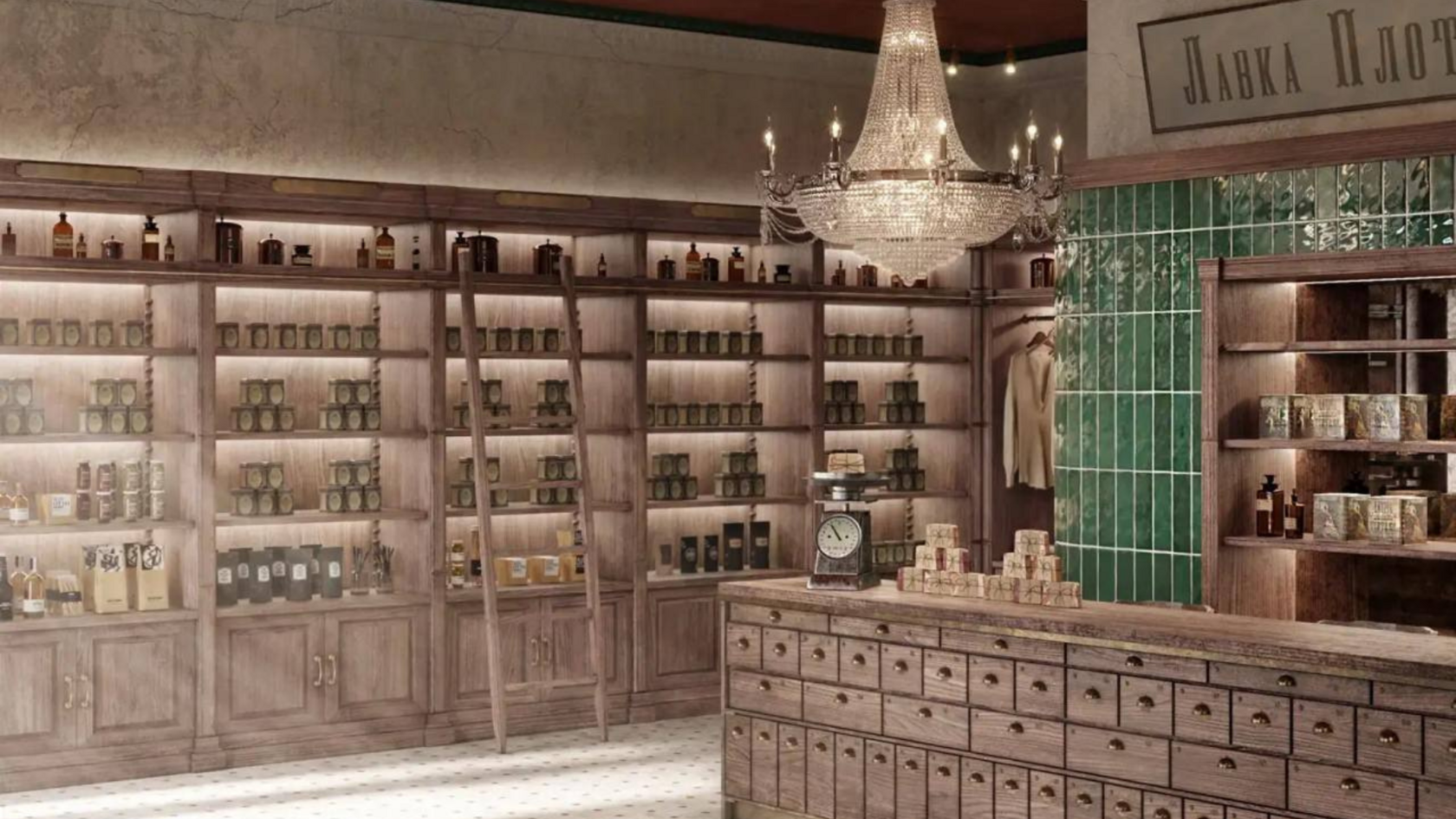 Бакалейная лавка Плотниковых, старинный магазин, магазин XIX века, интерьер в русском стиле