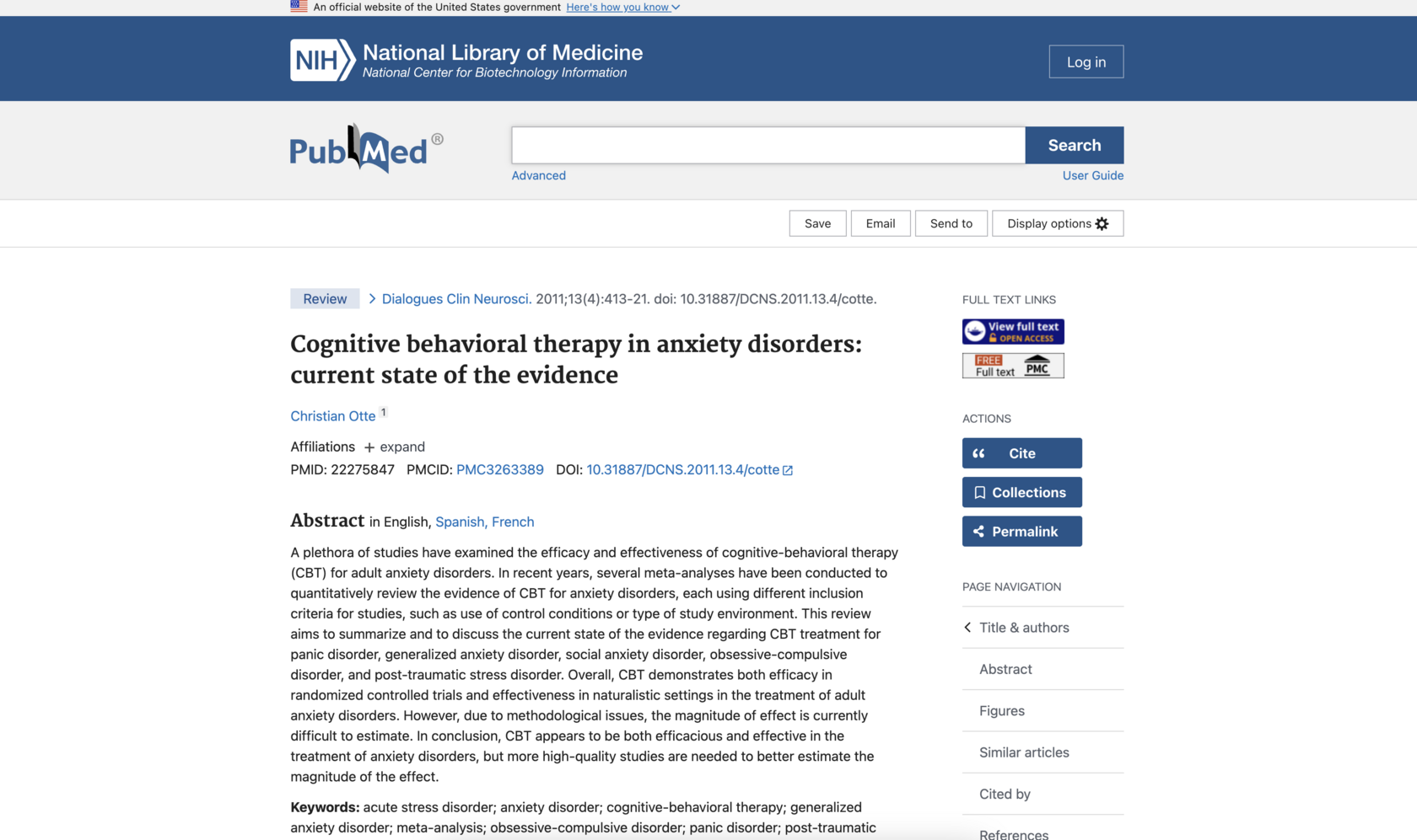 Научная статья PubMed