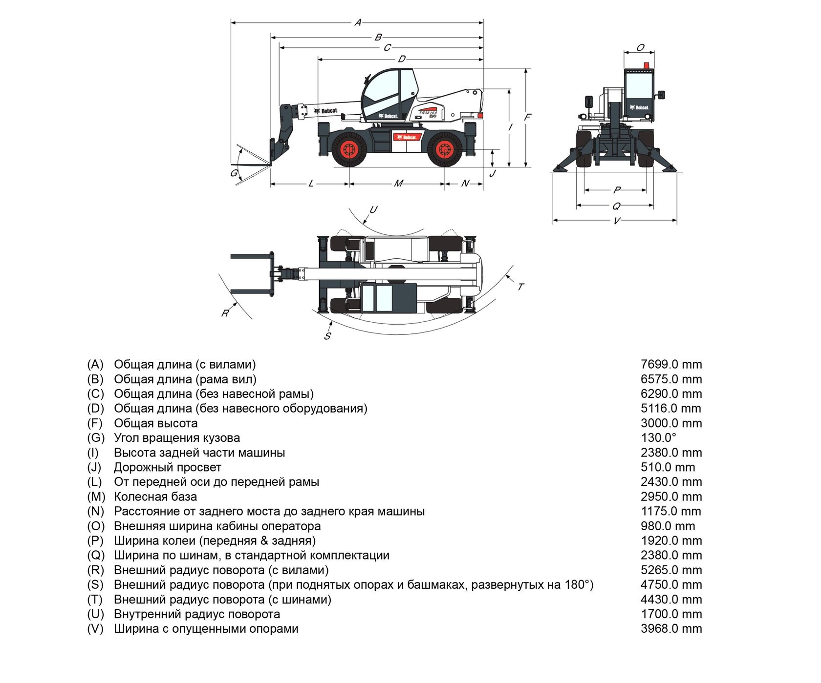 Телескопический погрузчик Bobcat TR38160 с поворотной башней