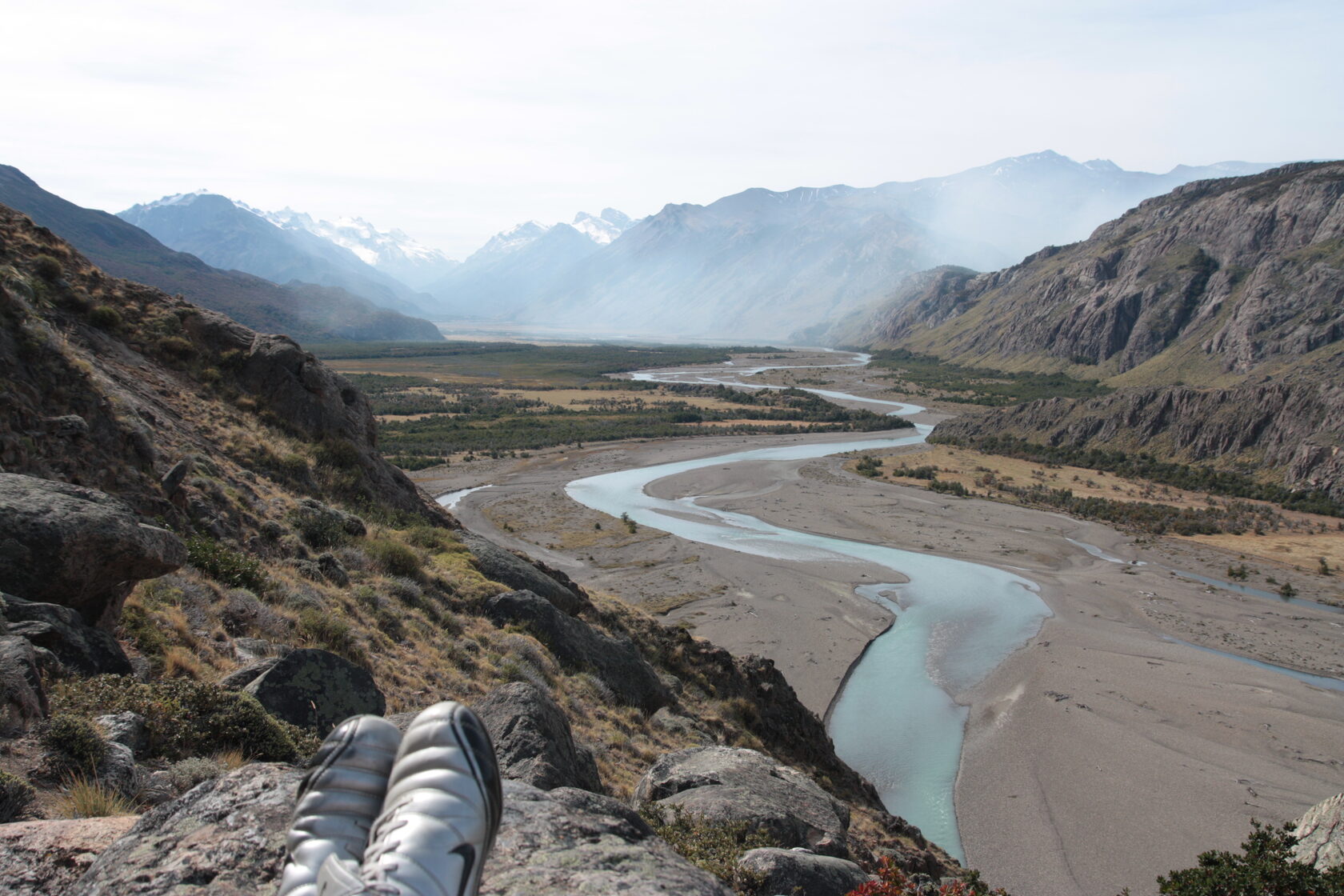 Impossible turquoise river in the mountain valley