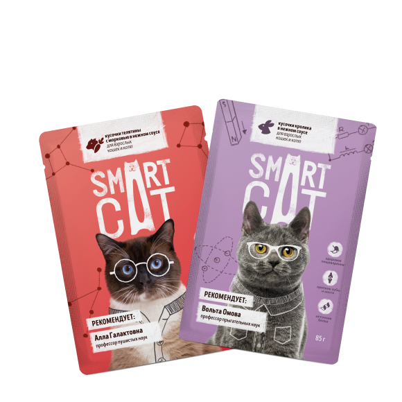 Два влажных корма Smart Cat