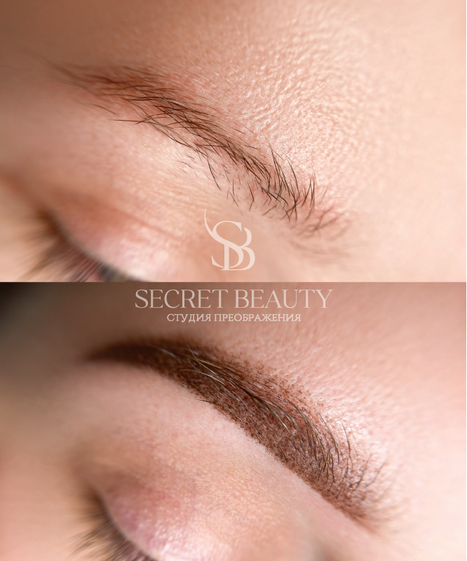 Фото бровей до/после