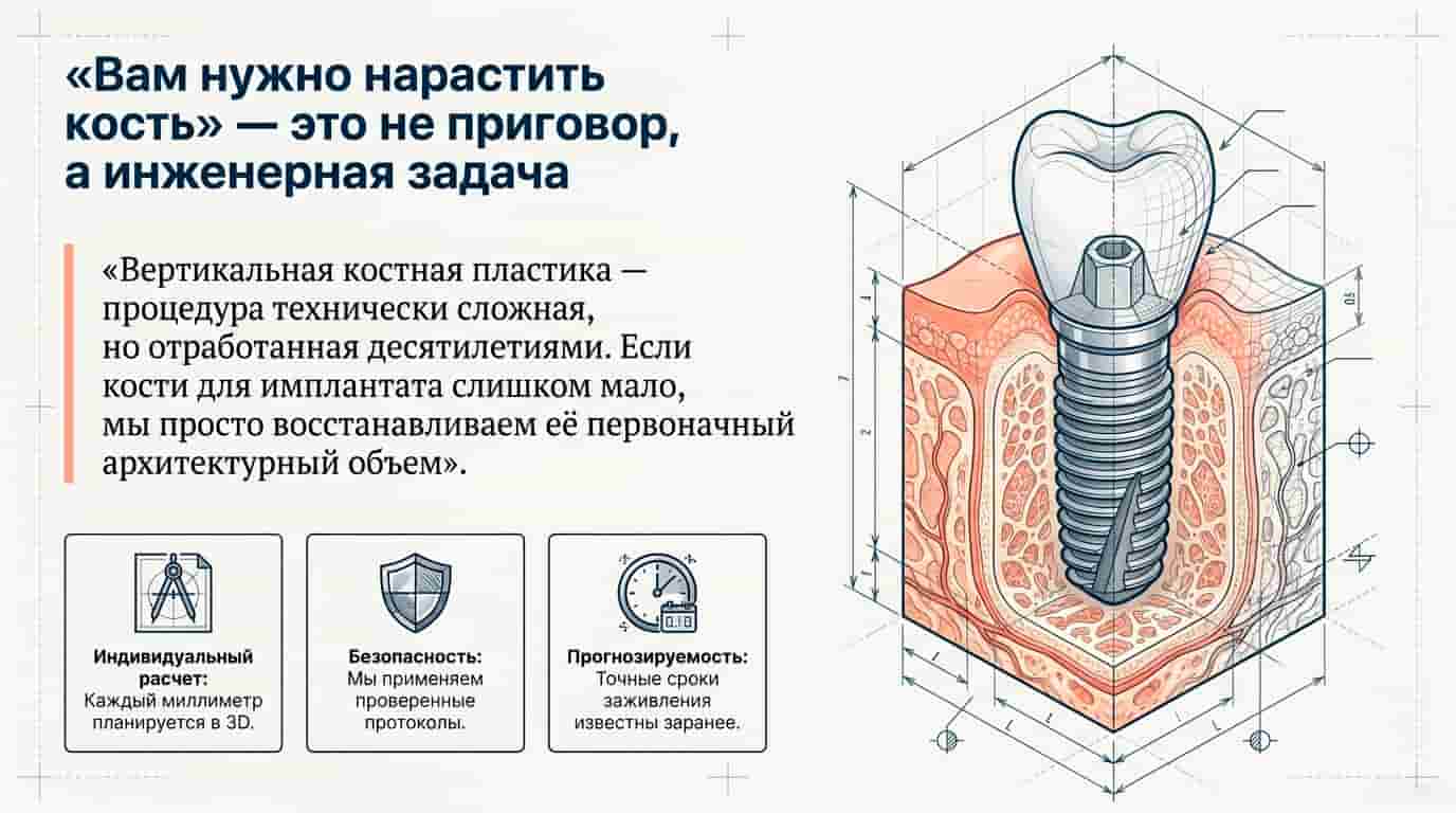 Вертикальная костная пластика - что это?