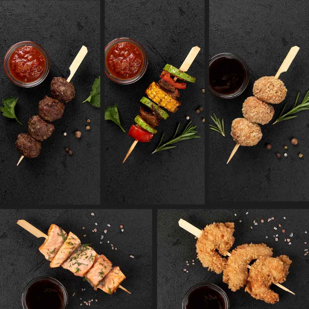 набор закусок гриль меню на шпажках