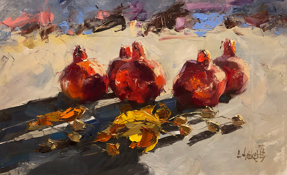 Pomegranates. 2022. Oil on canvas.40x60 cm
