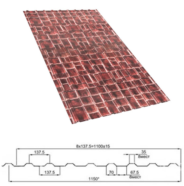 Лист из оцинкованной стали с полимерным покрытием