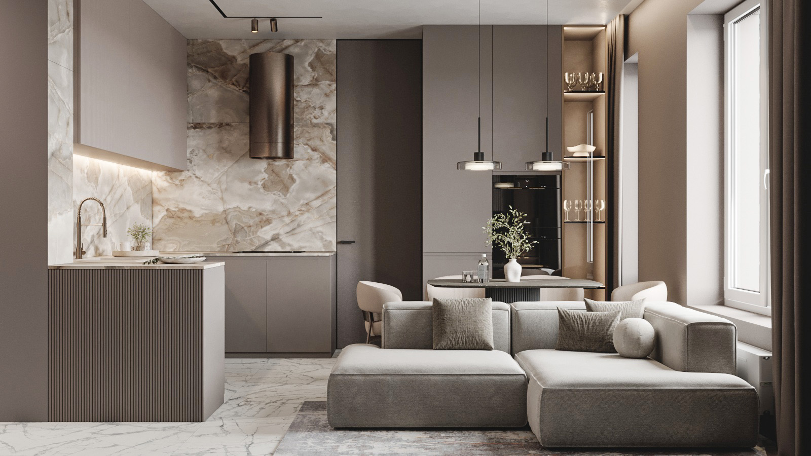 Жилой комплекс бизнес-класса "LEGENDA ". Дизайн-проект квартиры 60 кв.м. Студия дизайна интерьеров StartDesign.