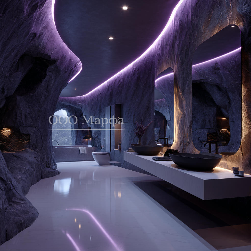 Дизайнерский натяжной потолок в коммерческом помещении