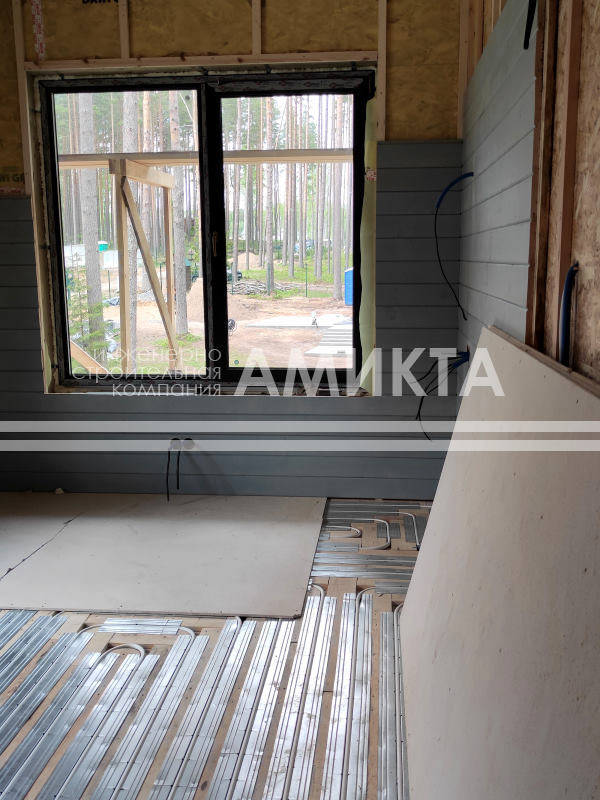 сухой вариант укладки теплого водяного пола в каркасном доме