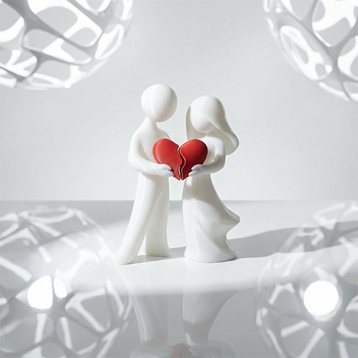 Dekorativna suvenirska figurica para sa srcem u rukama iz Crne Gore