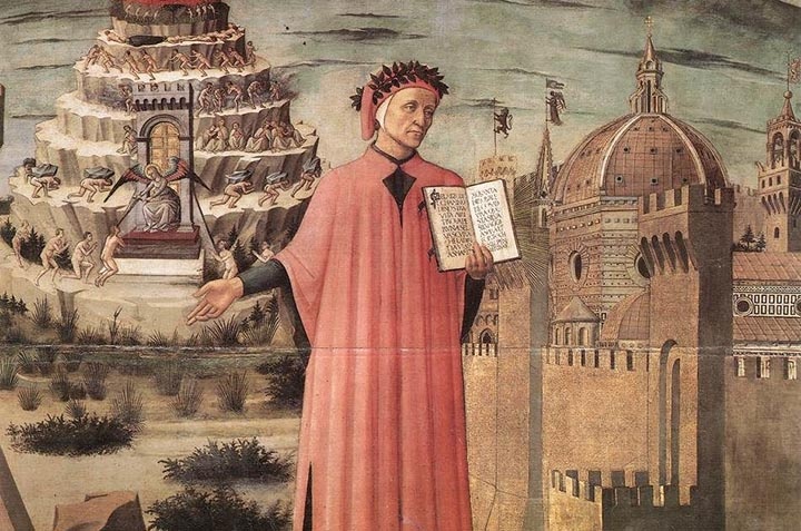 Италия. Фреска «Данте и его комедия»