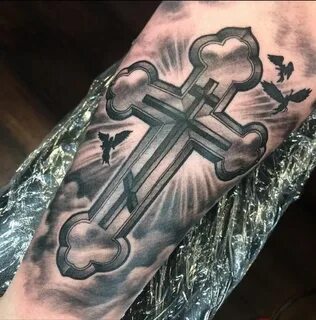 Тату (татуировка) Православный крест - фото татуировки ()