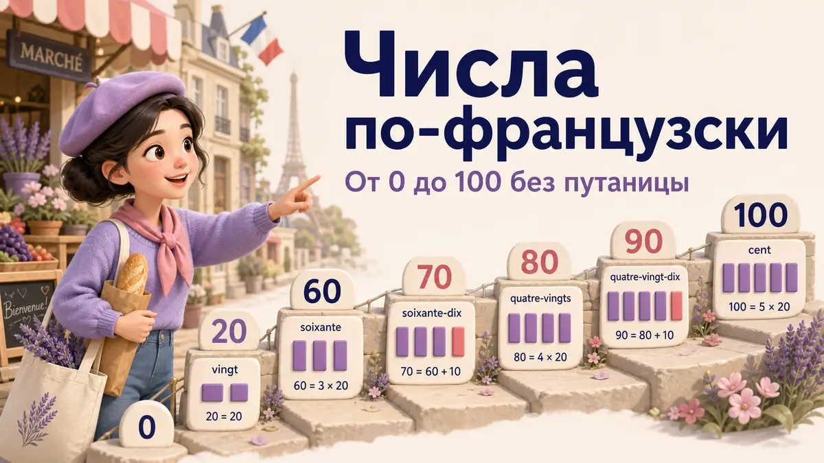 Числа на французском от 0 до 100: логика, произношение и упражнения: учебная статья LaRou
