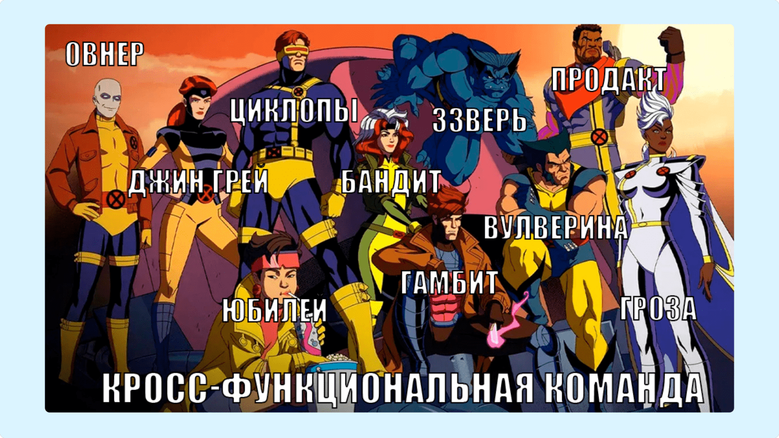 Мем про кросс-функциональную команду