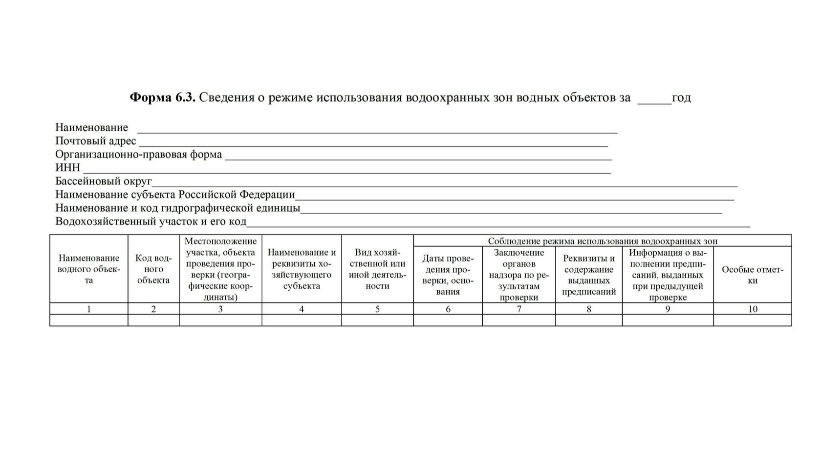 Реестр код водного объекта