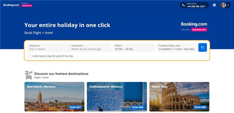 Планировщик путешествий в Booking.com