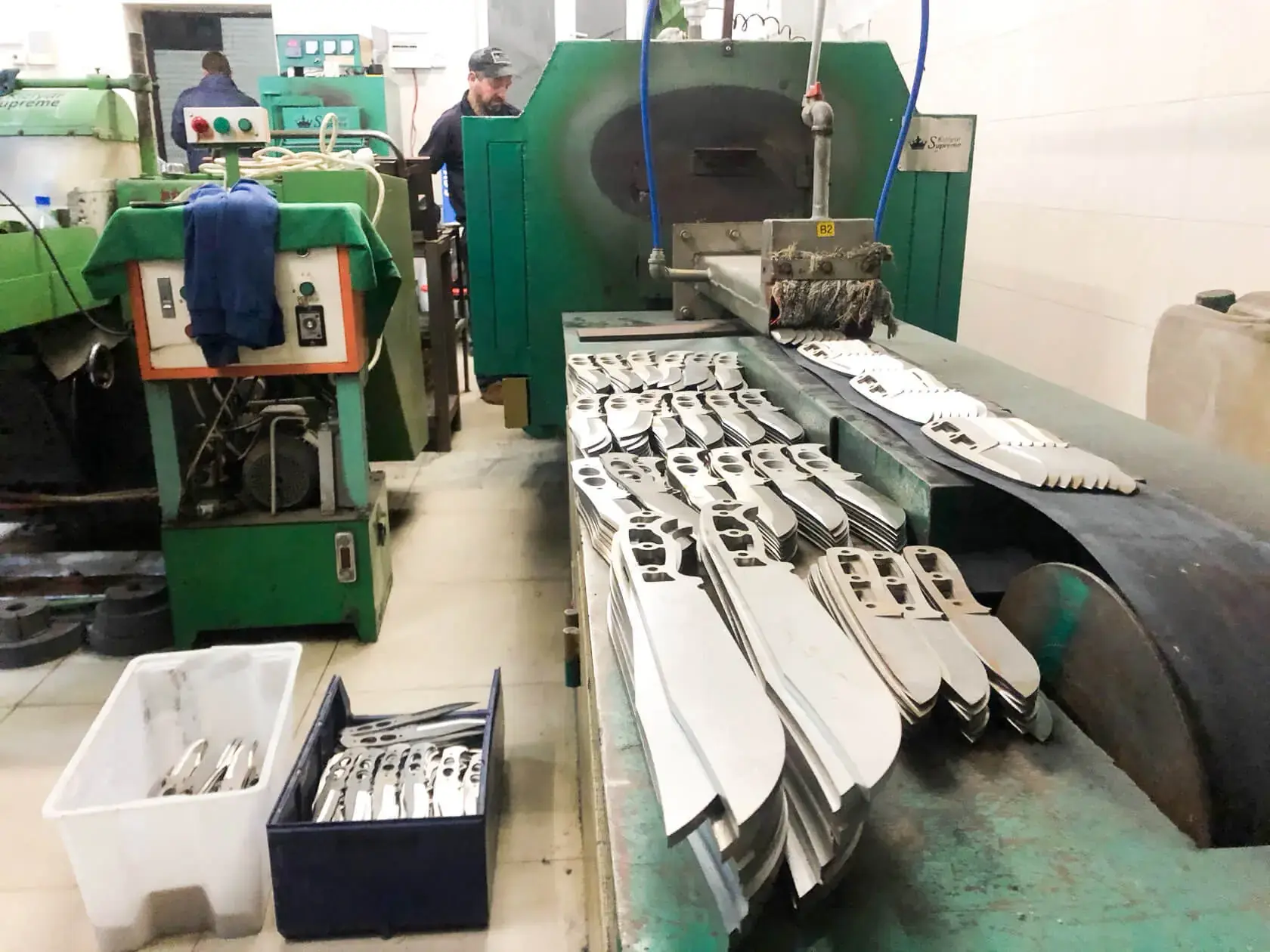 Bastardo large camp knife during production inspection
