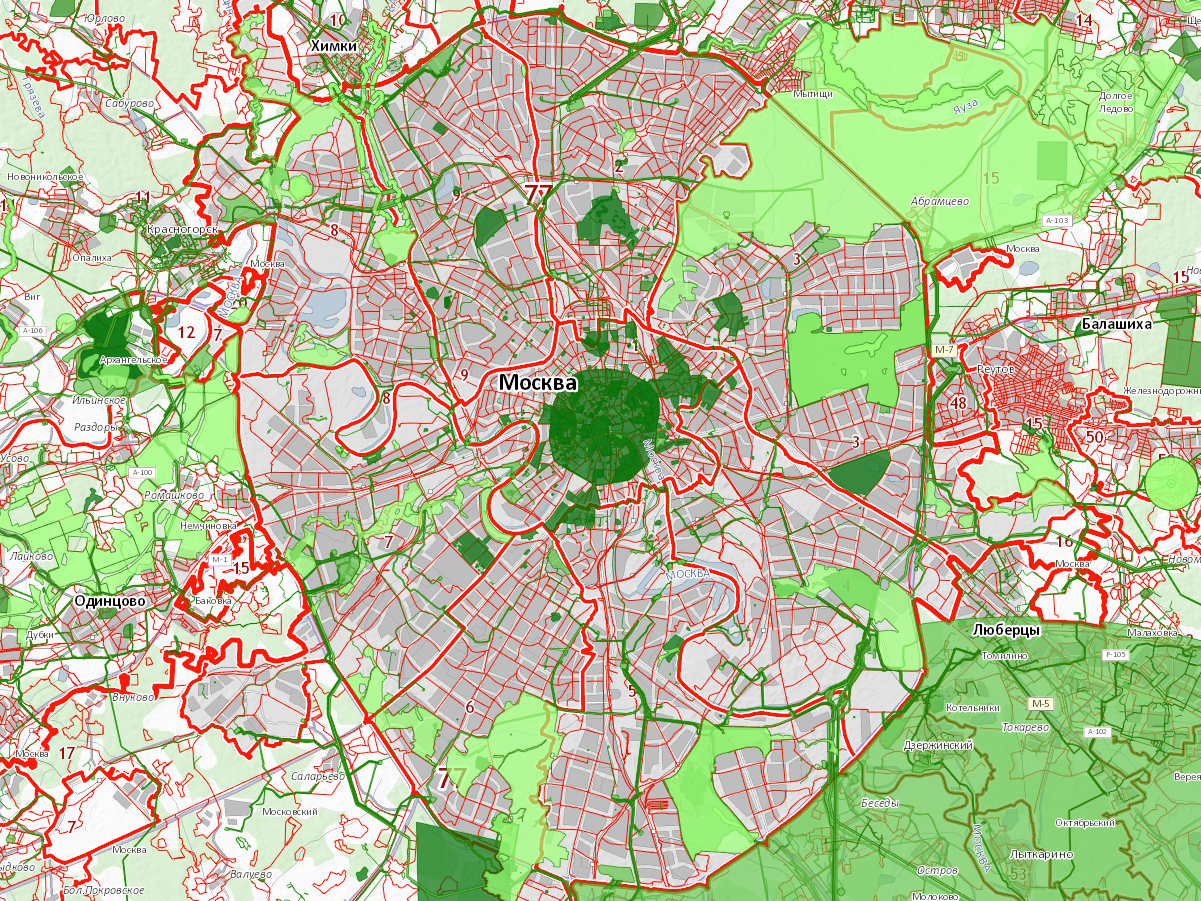 Карта санитарно защитных зон москвы