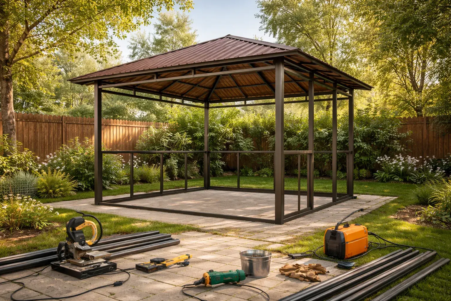 Беседка из металла своими руками